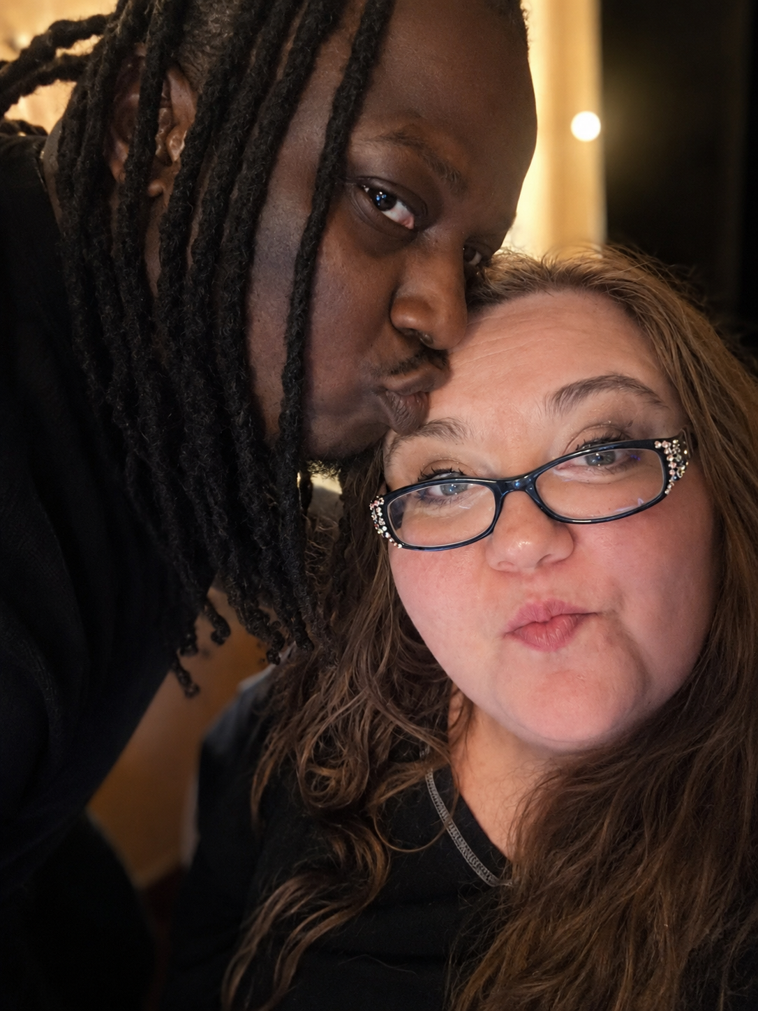 An intimate personal photograph of Laurie and James together