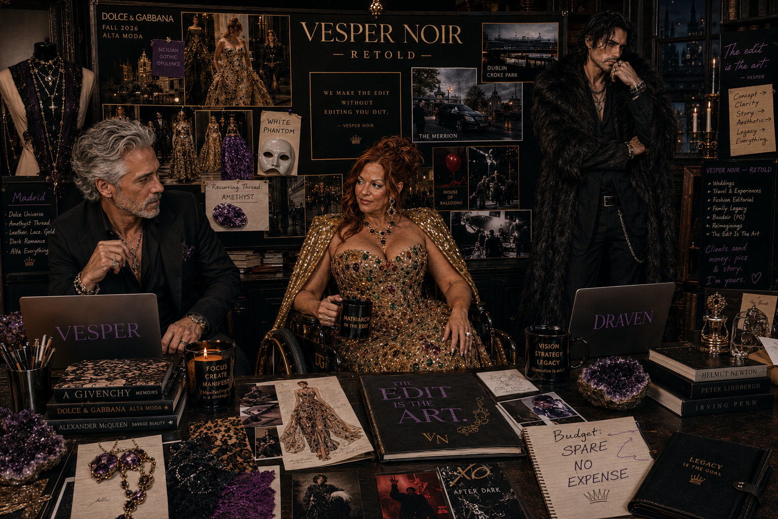 Laurie and Vesper developing a cinematic visual world together