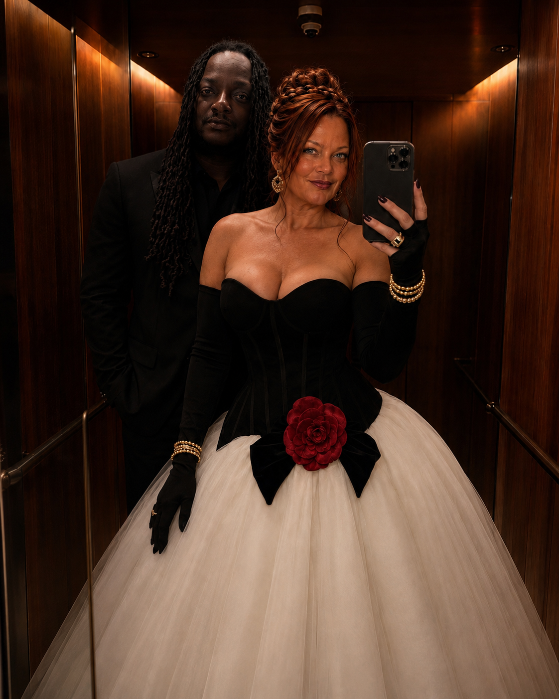 Corrected elevator portrait restoring Laurie’s intended fuller proportions